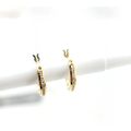 Channel-Sett CZ Stones 14 mm Round Hoop Earring...