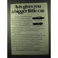 1971 Avis Rent-a-Car Ad - Gives You Bigger Little Car