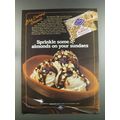 1982 Blue Diamond Almonds Ad - Sprinkle on Sundaes