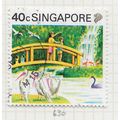SINGAPORE 1990 TOURISM SIGHTS 40c USED BIRD PAR...