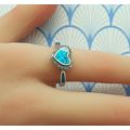 Vintage 925 Sterling Silver and Created Aqua Bl...