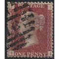 1858 SG43 1d Red Plate 197 Good/Fine Used Check...