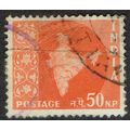India 1958 Definitive Issue 50np Orange wmk Aso...