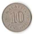 MALAYSIA COIN - 10 SEN 1967/VF