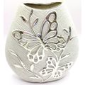Butterfly Silver Vase Oval Shape 20 CM Gift Hom...