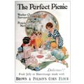 Brown & Polsons Corn Flour Poster Picnic Advertising Postcard