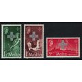 Malta George Cross Commemoration 3v 1957 MNH SG...