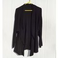 Womens Travel Knit Black Open Front Cardigan To...