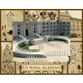 United States Naval Academy Engraved Wood Pictu...