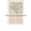 Budapest, Buda & Pest Map, Hungary, Book Illust...