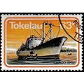 TOKELAU, 1983 63c Freighter, SG95 (Scott #95), ...