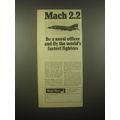 1966 Royal Navy Ad - Mach 2.2 Be a naval officer and fly the world's fastest
