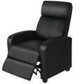 Black High-Density Faux Leather Push Back Recli...
