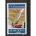 USA 1987 BICT CONSTITUTION 22c HAND HOLDING QUI...