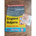 1968 England v Bulgaria Programme & Ticket