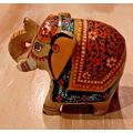 Hand Painted Carved Stone 2.5" Elephant Animal ...