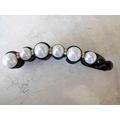 Slim pearl and crystal banana hair claw clamp clip