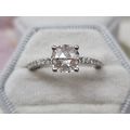 Rose Cut Faceted 8mm Moissanite Solitaire Ring ...