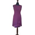 Burgundy Dress Floral Embroidery Linen Mix Size...