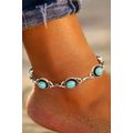 Silver Bohemian Turquoise Casual Anklet