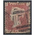 1858 SG43 1d Red Plate 202 Good/Fine Used Check...