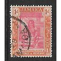 JAMAICA 1922 1d CARMINE & ORANGE SG 92 FINE USED#