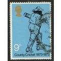 1973 County Cricket 9p Black and Blue SG930 GU