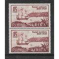 SOUTH AFRICA 1949 CENT ARRIVAL BRITISH 1 1/2d C...
