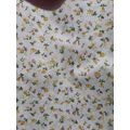 Yellow floral cotton fabric square 48cms x 48cms