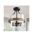 Zevni 5-Light Round Pumpkin-Shaped Clear Glass ...