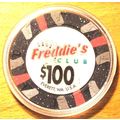 Freddie's Club $100. CASINO CHIP - Card Room - ...