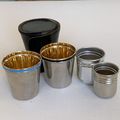4 VINTAGE Metal German Nesting Shot Glasses Cup...