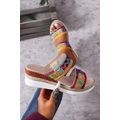 Multicolour Random Color Crochet Dual Band Wedg...