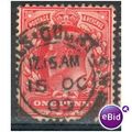 GB stamps 1902-10 KEV11 - 1d SG219 Earls Court 4