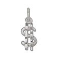 Sterling Silver Dollar Sign Diamond Cut Pendant