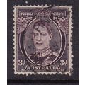 AUSTRALIA 1937-49 3d GVI PURPLE BROWN USED SG187