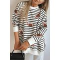 Black Stripe Sequin Rugby Football Side Slits O...
