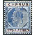 Cyprus 1904 SG65 2 Piastres Blue & Purple Mount...