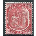St Kitts Nevis1907 SG14 1d Carmine Mounted Mint ..