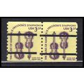 1813a 3.5c Violins Fine MNH Dry Gum Gap Pair Pr...