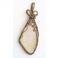 Rutilated Quartz Bronze Copper Wire Wrap Gemsto...