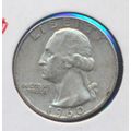 1960-D Washington 90% Silver Quarter, Circulate...