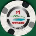 Harveys. $1 Casino Chip. Lake Tahoe, NV. I74.