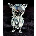 Crystal Glass Miniature Ornament Cat With A Fish