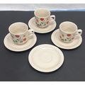 Vintage Sunshine Stoneware Coffee Cups White Re...