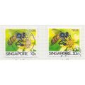 SINGAPORE 1985 INSECTS HONEY BEE 10c BOTH PRINT...
