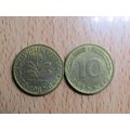 1982g 10 Pfennig Germany Coin