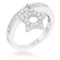 Star 0.25ct CZ Rhodium Simple Holiday Charm Ban...