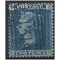 1858 SG47 2d Blue Plate 13 Good/Fine Used Check...