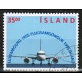 1995 Iceland - Sc# 807 used - Airplane / route ...